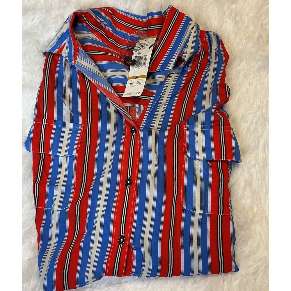 Jones New York 3xl 100% Viscose Women's Lightweight Blouse New With Tags‎